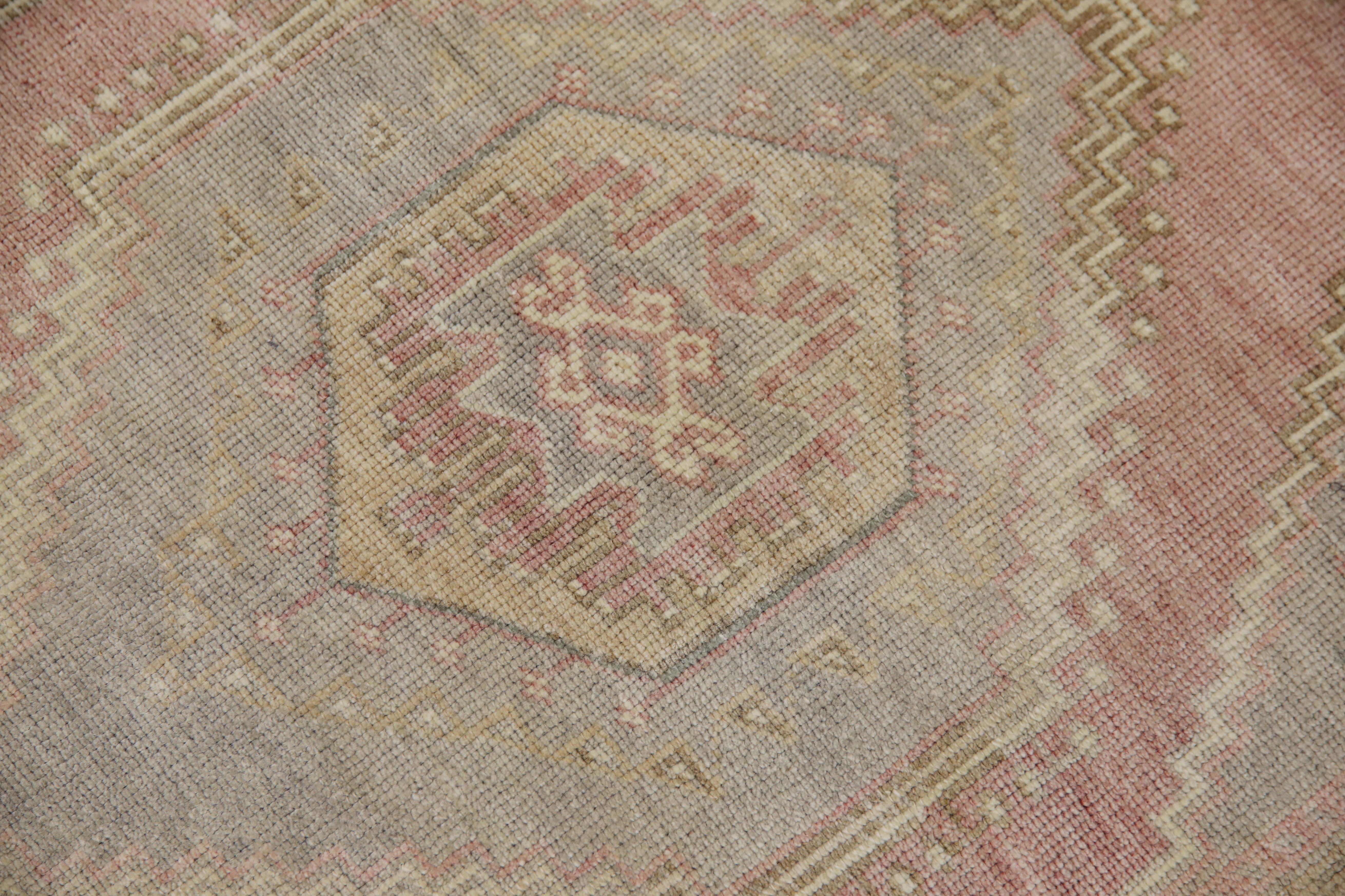 Alfombra turca vintage hecha a mano 2'6