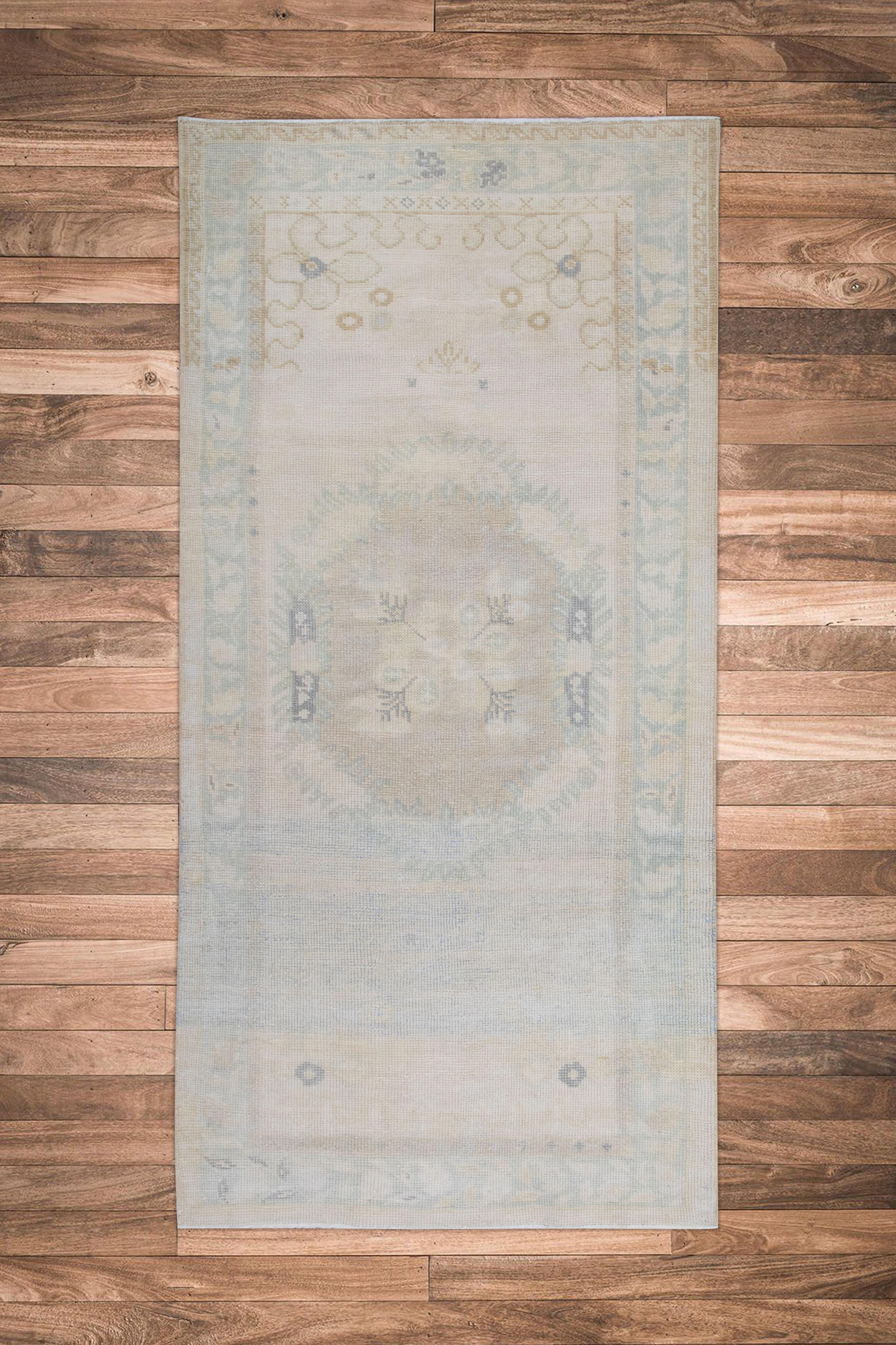 Alfombra turca vintage hecha a mano 3' x 6'2 en Bueno estado para la venta en Houston, TX