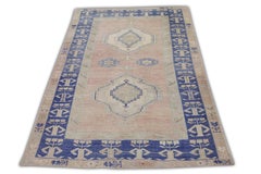 Tappeto turco vintage fatto a mano 3'9 "x 5'6"