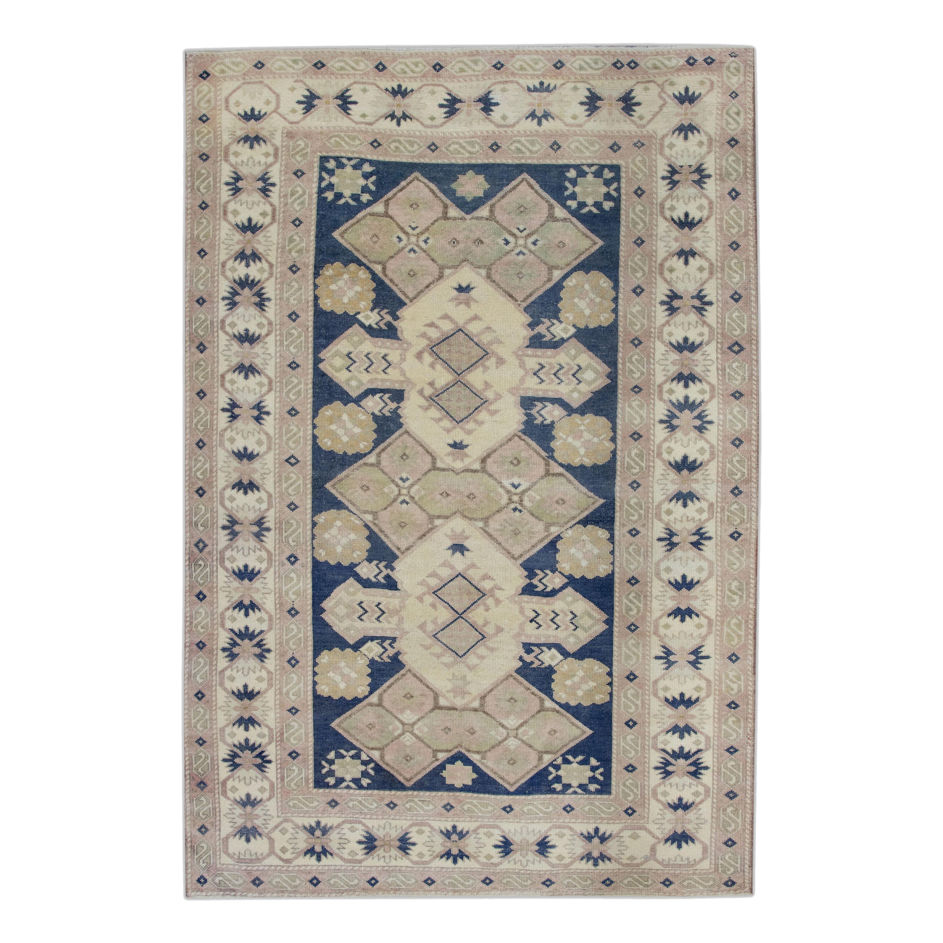 Tappeto turco vintage fatto a mano 4'11 "x 7'