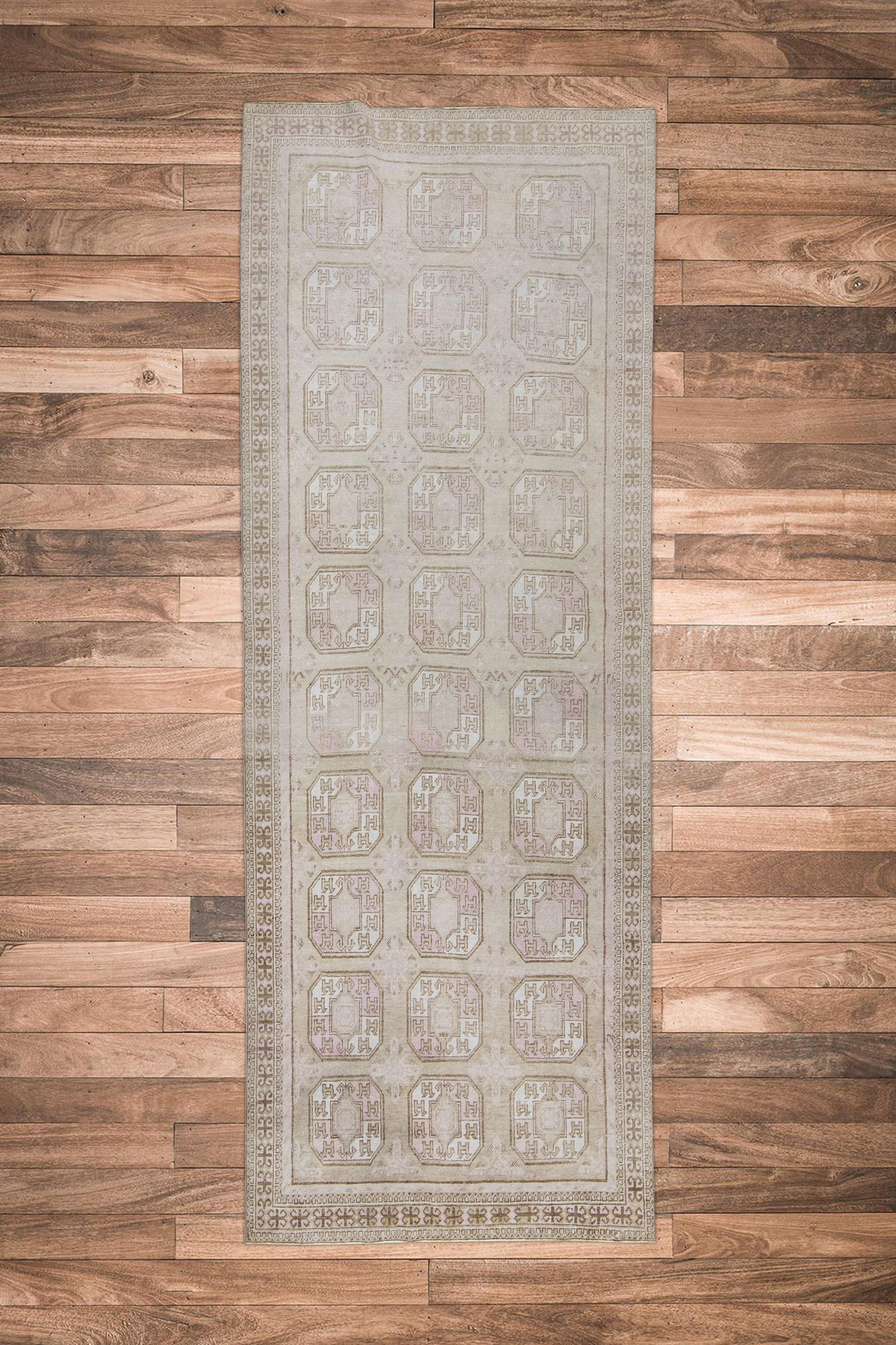 Handgefertigter türkischer Vintage-Teppich 4'1