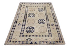 Alfombra turca vintage hecha a mano 4'1 "x 5'8