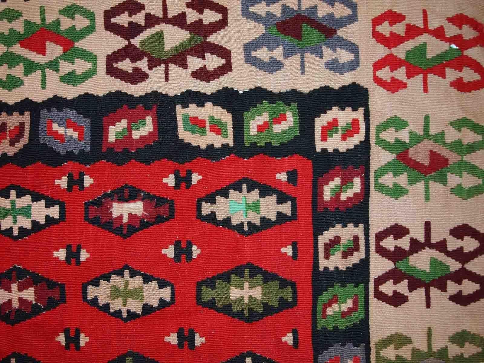 Handmade Vintage Turkish Sharkoy Kilim, 1950s, 1C778 For Sale 1