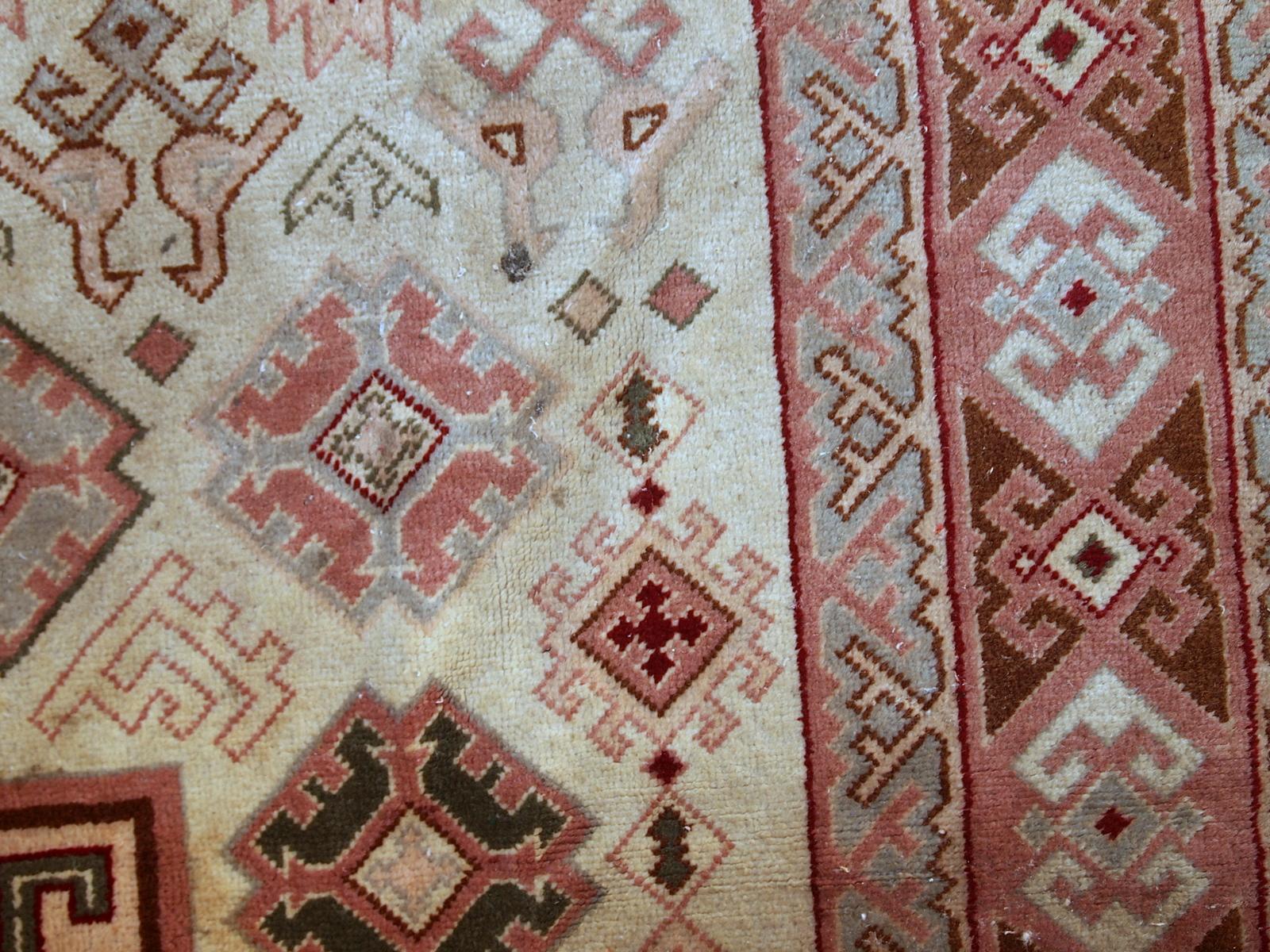 Wool Handmade vintage Turkish Sivas rug, 1960s - 1C735 For Sale
