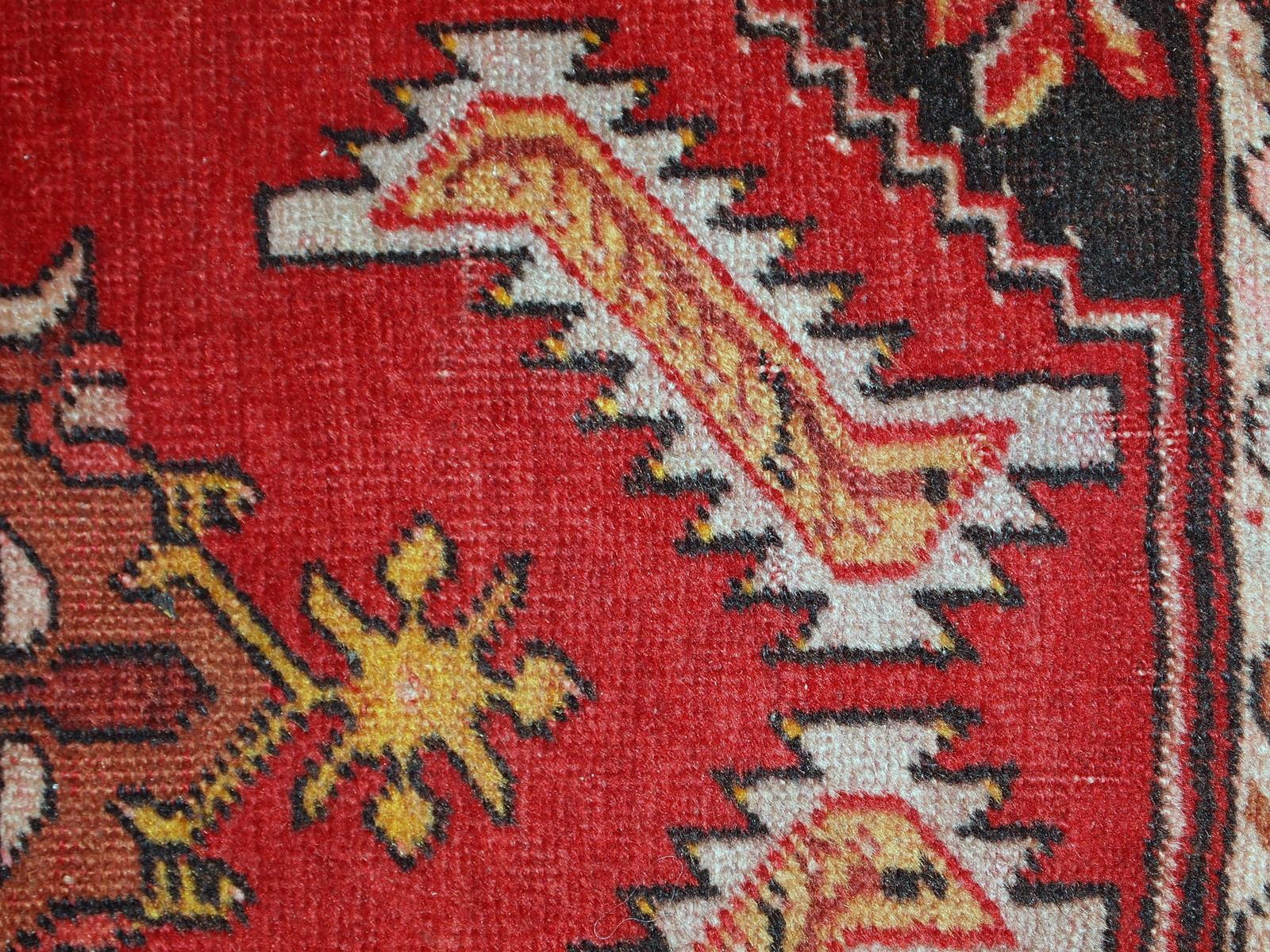 Wool Handmade Vintage Turkish Yastik Rug, 1960s, 1C651 For Sale