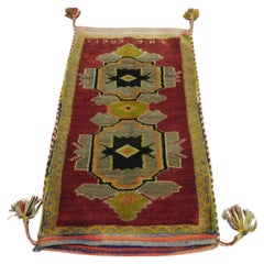Handmade Vintage Turkish Yastik Salt Bag 1.9' x 3.6', 1985 - 1K17