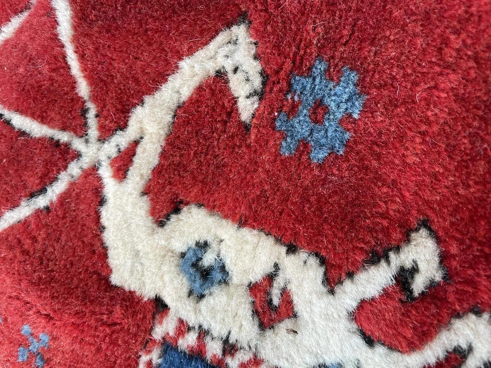 Noué à la main Tapis vintage turc Yuruk fait main 5.3' x 7.2' 1940s - 1N82 en vente
