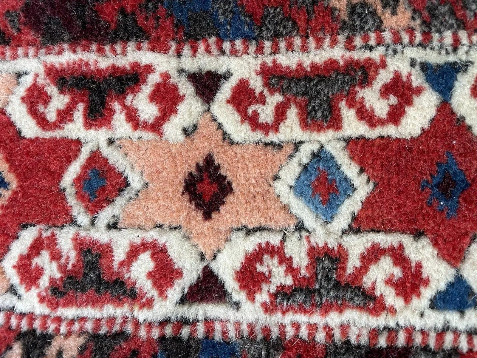Laine Tapis vintage turc Yuruk fait main 5.3' x 7.2' 1940s - 1N82 en vente
