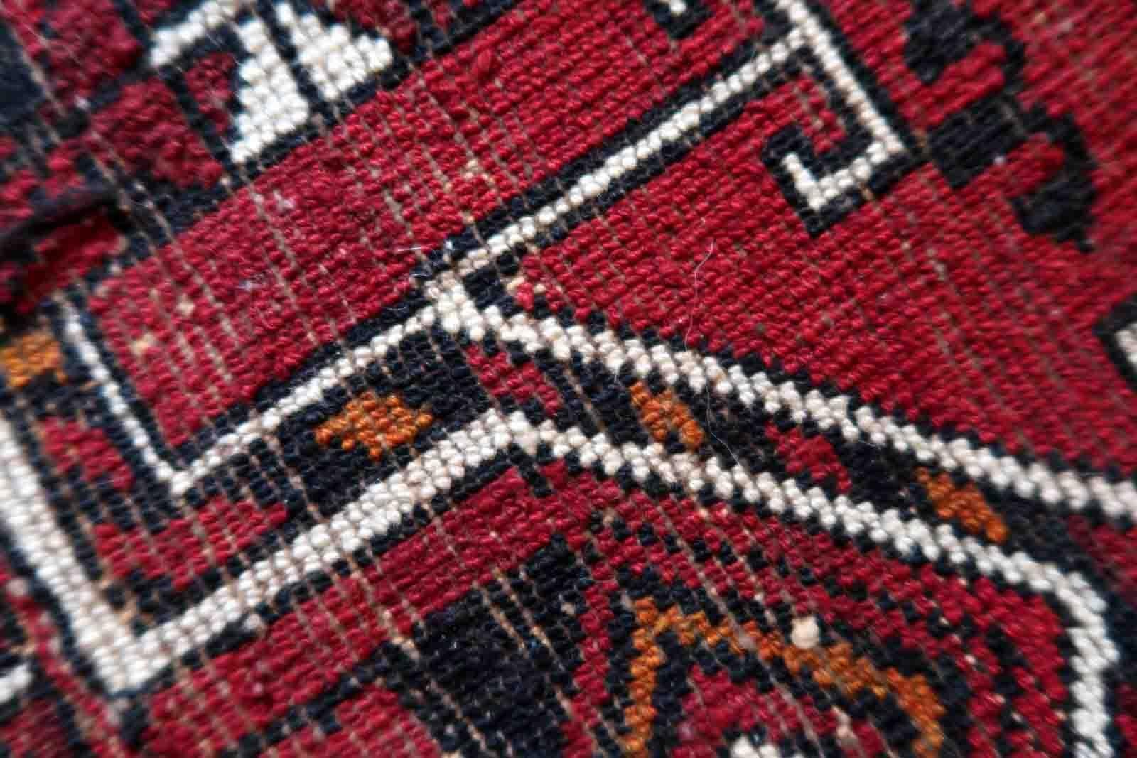Handmade Vintage Turkmen Beshir Torba Rug, 1970s, 1C948 In Good Condition For Sale In Bordeaux, FR