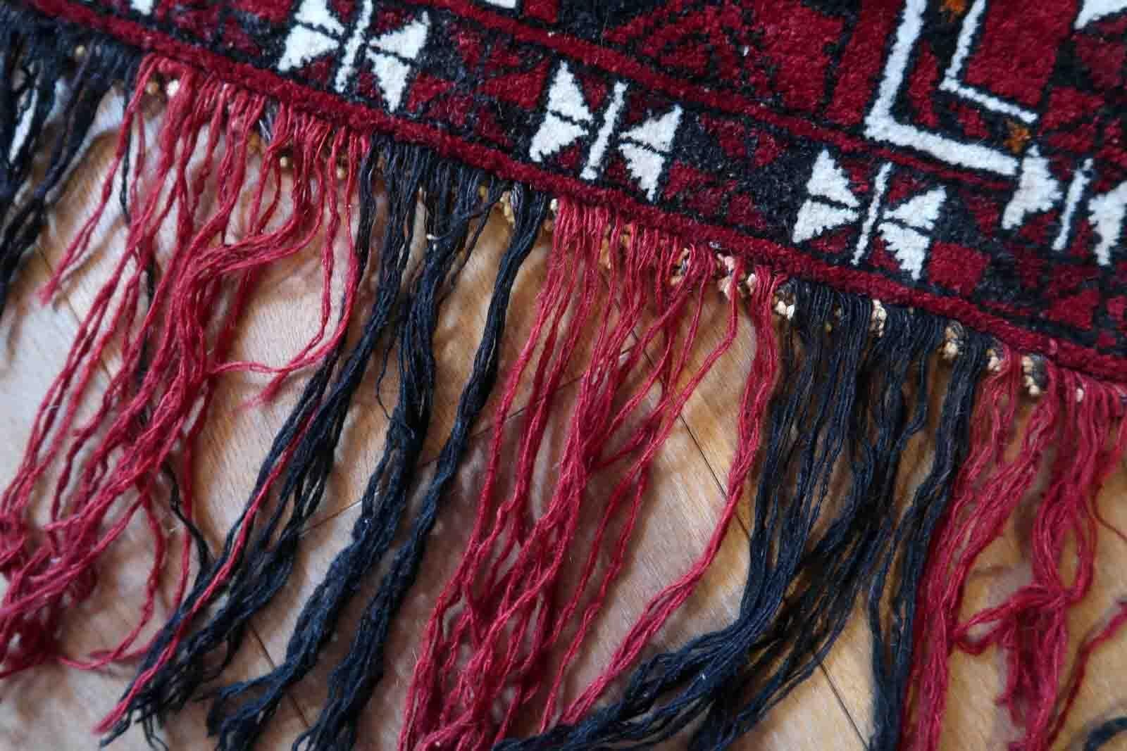 Wool Handmade Vintage Turkmen Beshir Torba Rug, 1970s, 1C948 For Sale