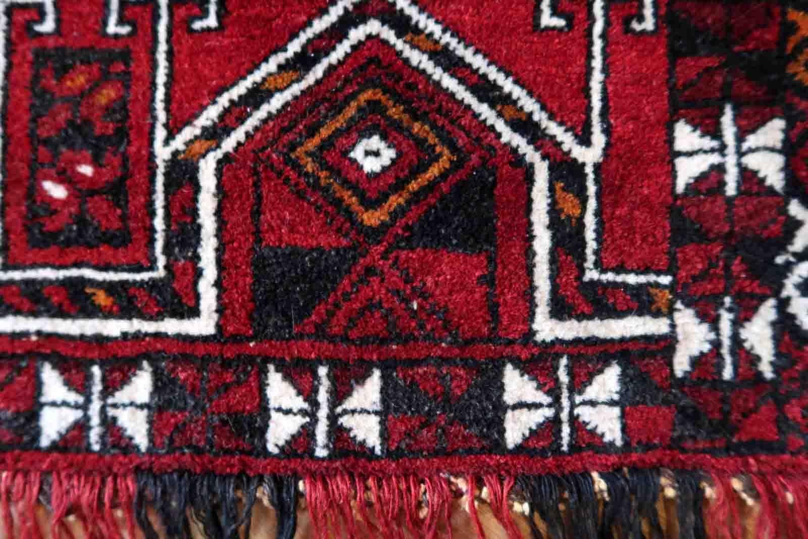 Handmade Vintage Turkmen Beshir Torba Rug, 1970s, 1C948 For Sale 1