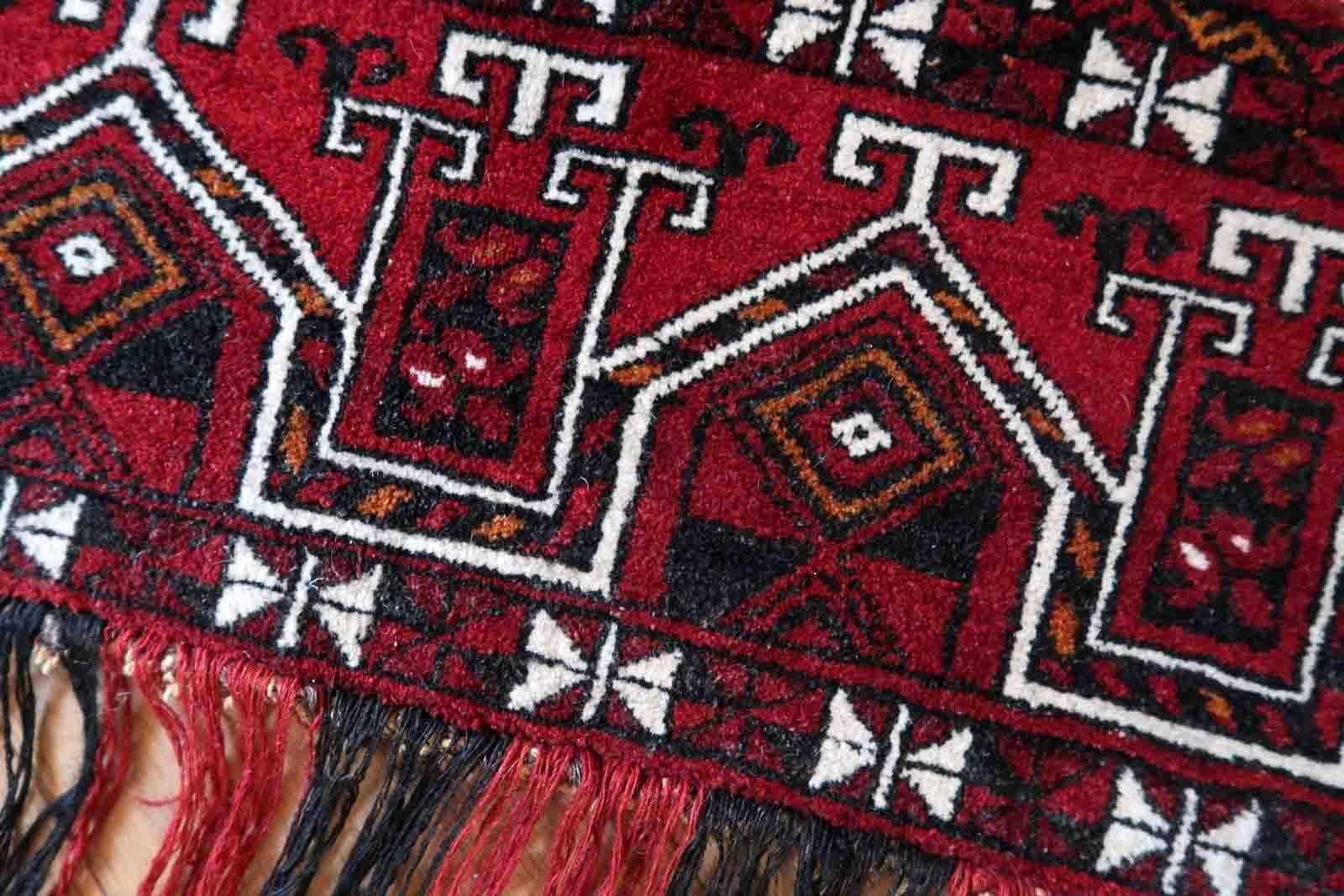 Handmade Vintage Turkmen Beshir Torba Rug, 1970s, 1C948 For Sale 2