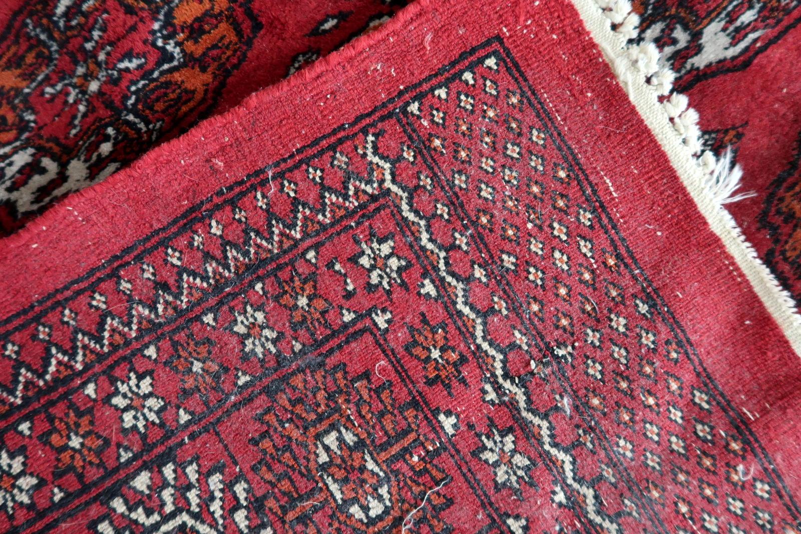 Handmade Vintage Turkmen Ersari Rug 4.2' x 6.4' 1960s - 1C1177 For Sale 8