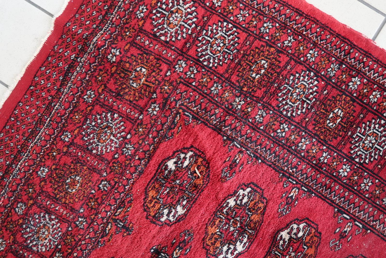 Mid-20th Century Handmade Vintage Turkmen Ersari Rug 4.2' x 6.4' 1960s - 1C1177 For Sale
