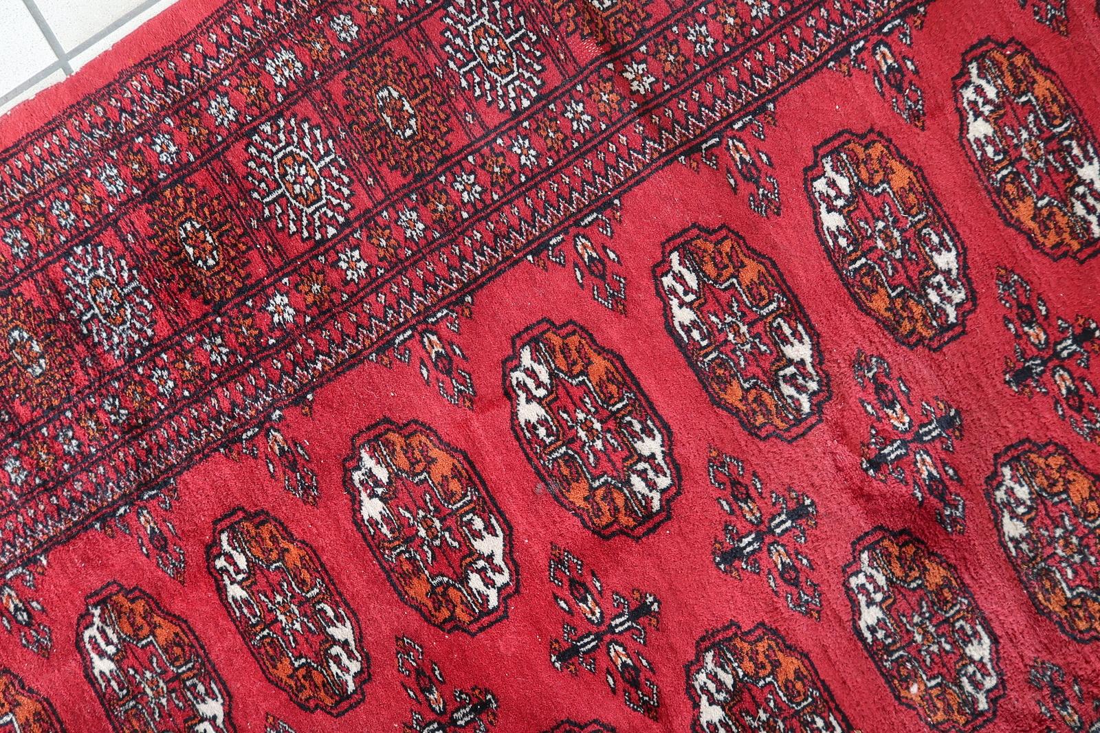 Handmade Vintage Turkmen Ersari Rug 4.2' x 6.4' 1960s - 1C1177 For Sale 3