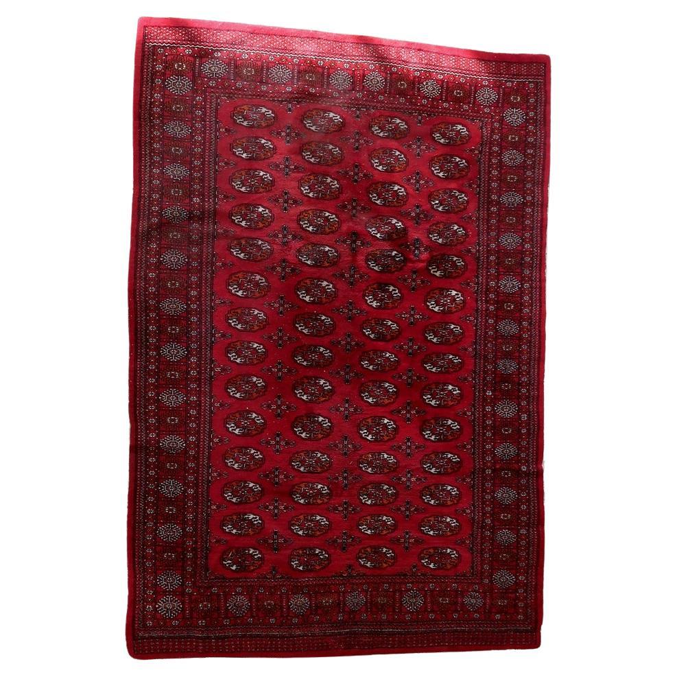 Handmade Vintage Turkmen Ersari Rug 4.2' x 6.4' 1960s - 1C1177