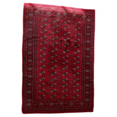 Handmade Vintage Turkmen Ersari Rug 4.2' x 6.4' 1960s - 1C1177