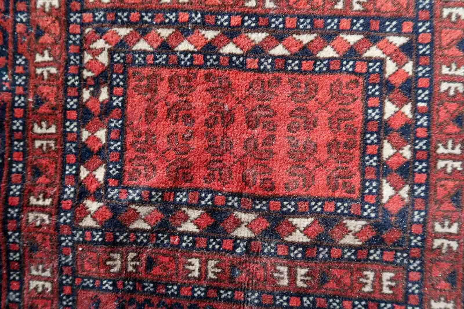 Alfombra Hachli turcomana vintage hecha a mano, años 60, 1C1055 en venta 2