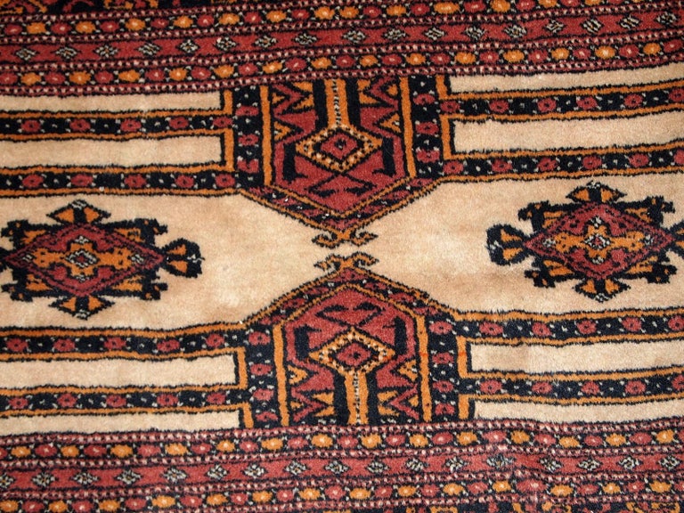 Mid-20th Century Handmade Vintage Turkmen Rug, 1950s, 1C232 For Sale