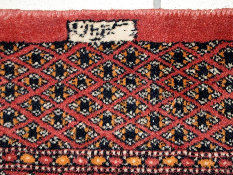 Wool Handmade Vintage Turkmen Rug, 1950s, 1C232 For Sale