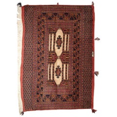 Handmade Vintage Turkmen Rug, 1950s, 1C232