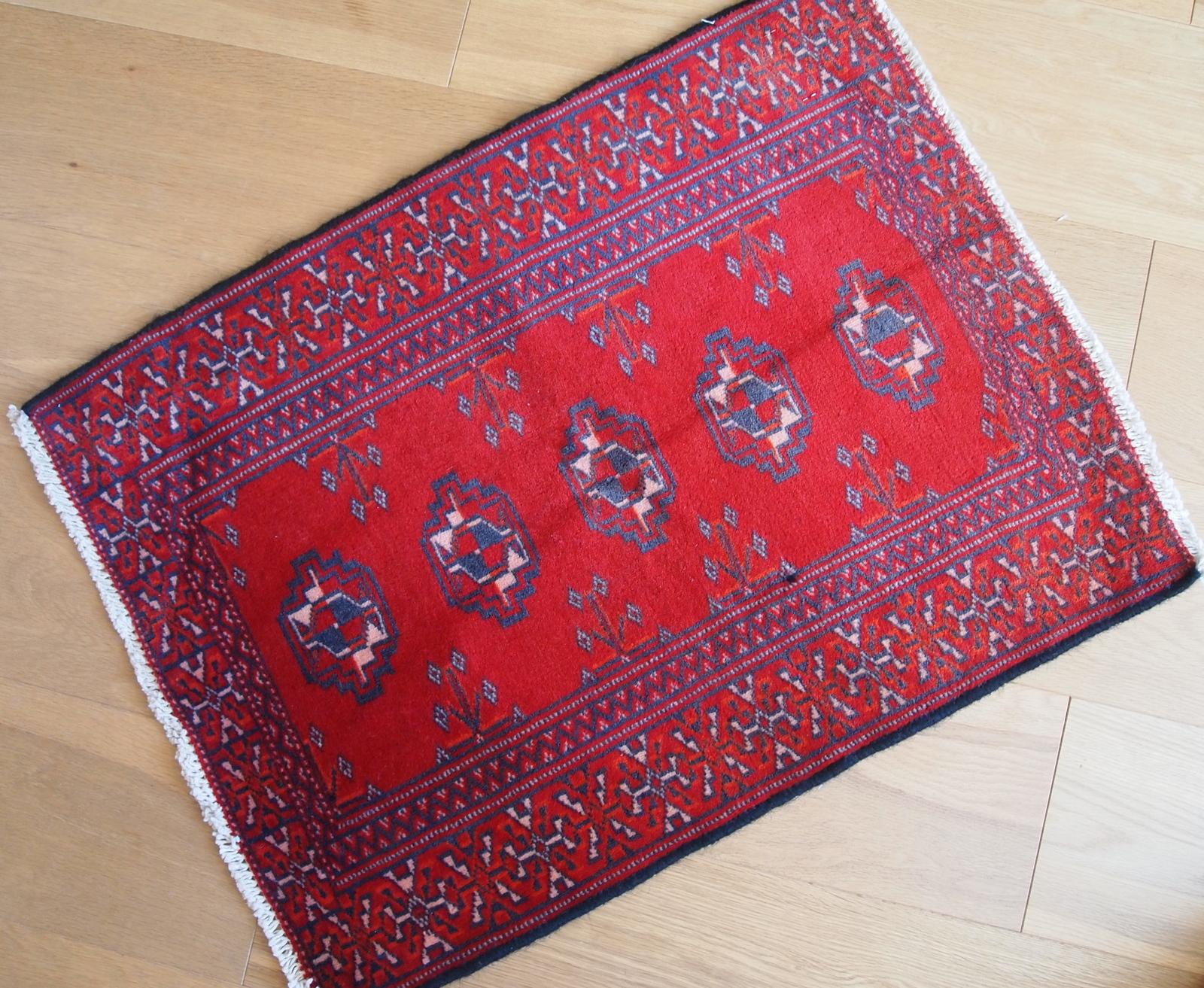 Hand-Knotted Handmade Vintage Turkmen Rug, 1970s, 1C204 For Sale