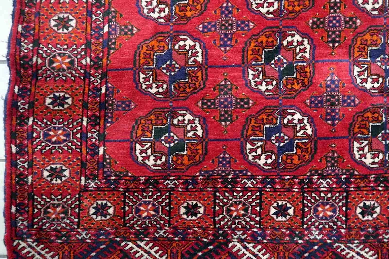 Handmade Vintage Turkmen Tekke Rug, 1960s, 1C912 For Sale 4