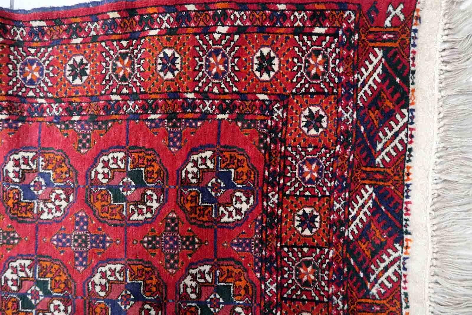 Handmade Vintage Turkmen Tekke Rug, 1960s, 1C912 For Sale 5