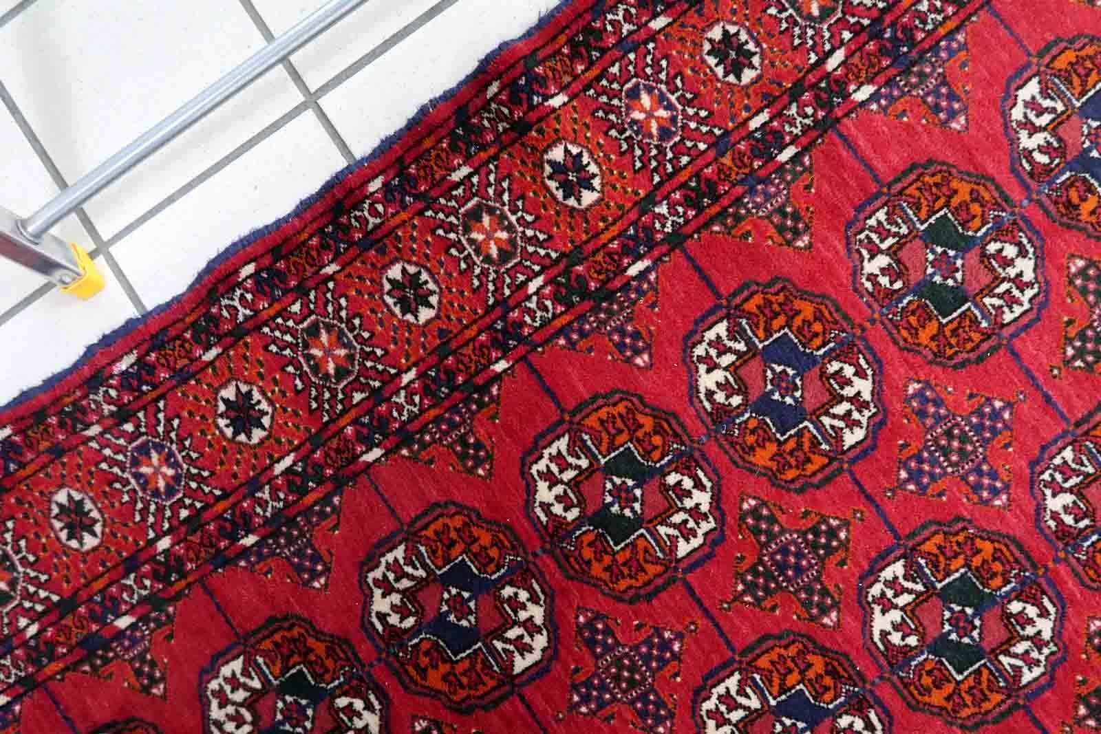 Handmade Vintage Turkmen Tekke Rug, 1960s, 1C912 For Sale 3