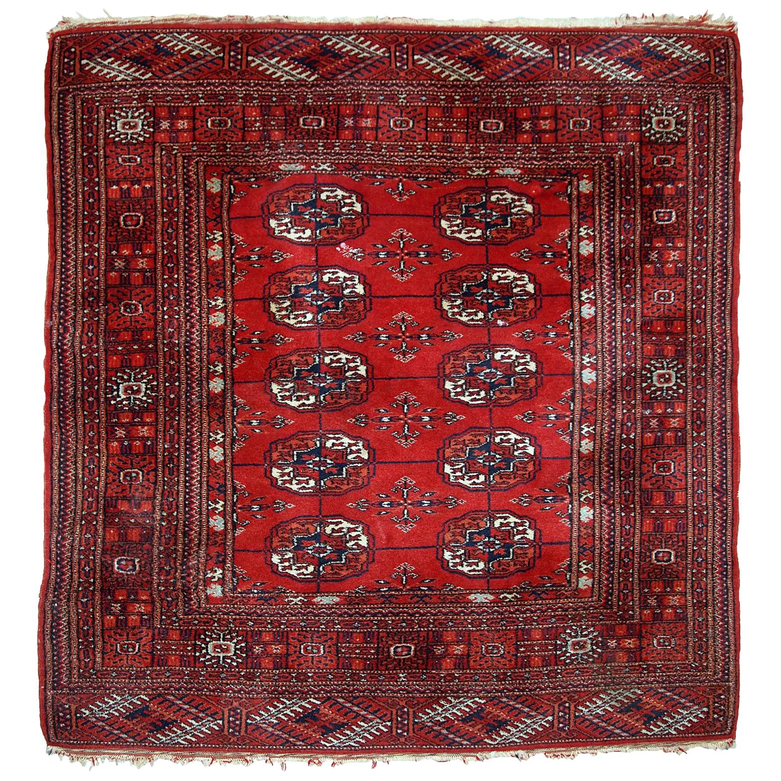 Handmade Vintage Turkmen Tekke Rug, 1970s, 1C631 For Sale