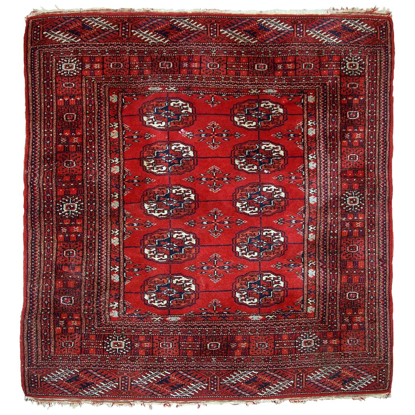 Handmade Vintage Turkmen Tekke Rug, 1970s, 1C631 For Sale at 1stDibs