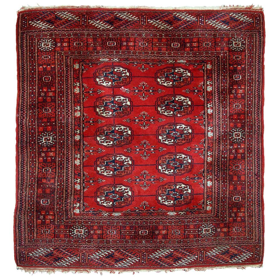 Handmade Antique Turkmen Tekke Torba Rug, 1860s, 1B602 For Sale at 1stDibs