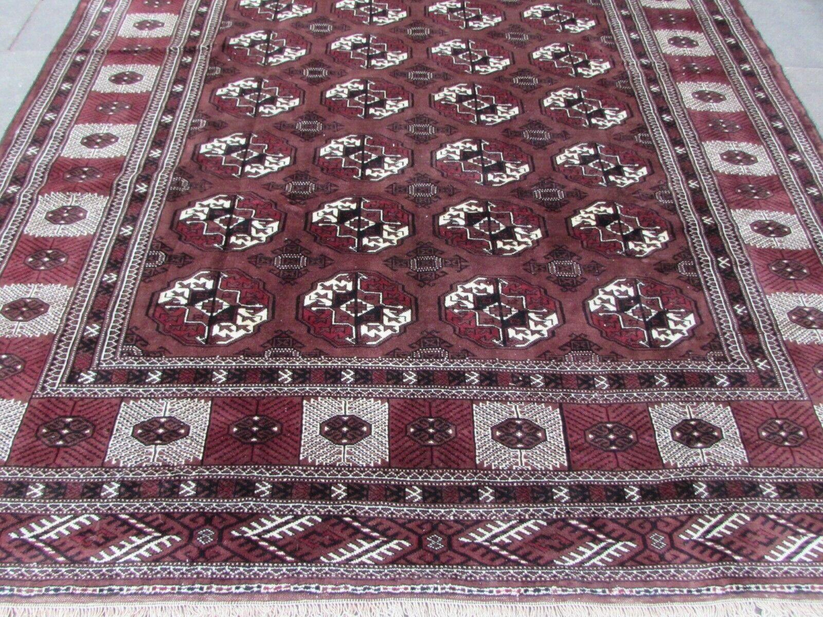 Hand-Knotted Handmade Vintage Turkmen Tekke Rug 8.3' x 12.4', 1970s, 1Q54 For Sale