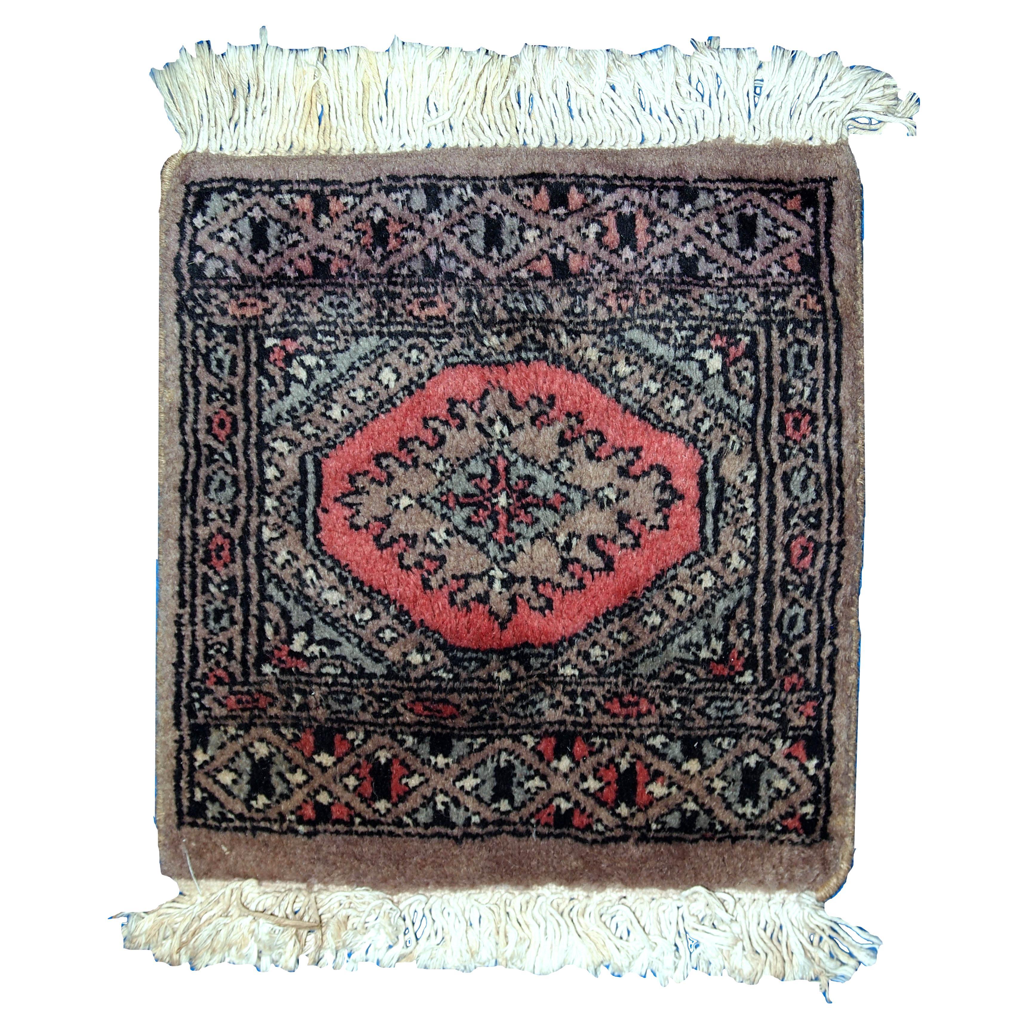 Handmade Vintage Uzbek Bukhara Mat, 1960s, 1С769 For Sale