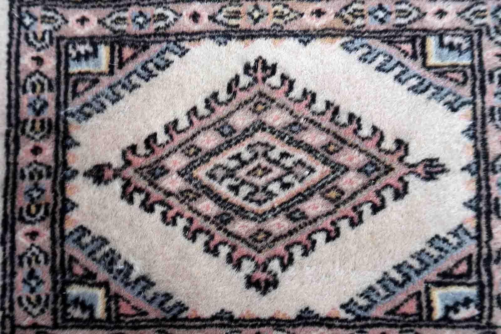 Late 20th Century Handmade Vintage Uzbek Bukhara Mat, 1970s, 1C973 For Sale