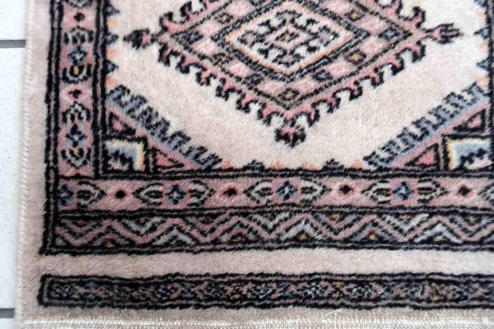 Handmade Vintage Uzbek Bukhara Mat, 1970s, 1C973 For Sale 1