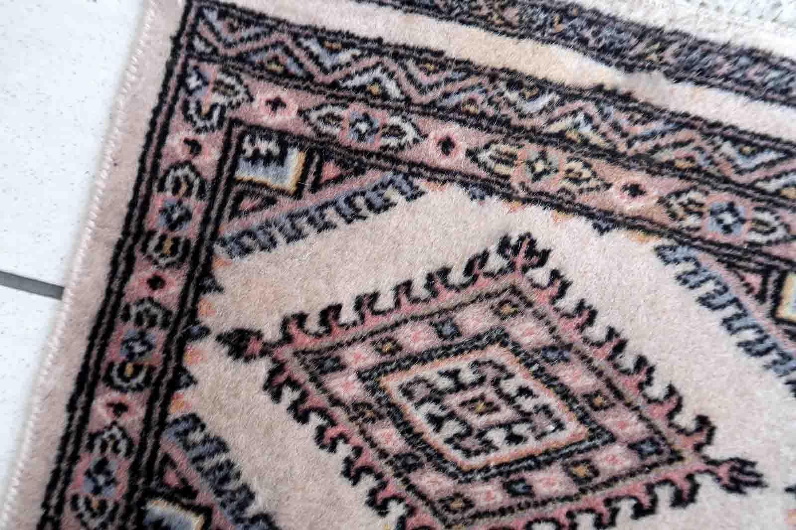 Handmade Vintage Uzbek Bukhara Mat, 1970s, 1C973 For Sale 2