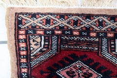 Handgefertigter uzbekischer Bukhara-Teppich im Vintage-Stil 1' x 1', 1930er Jahre - 1C1127