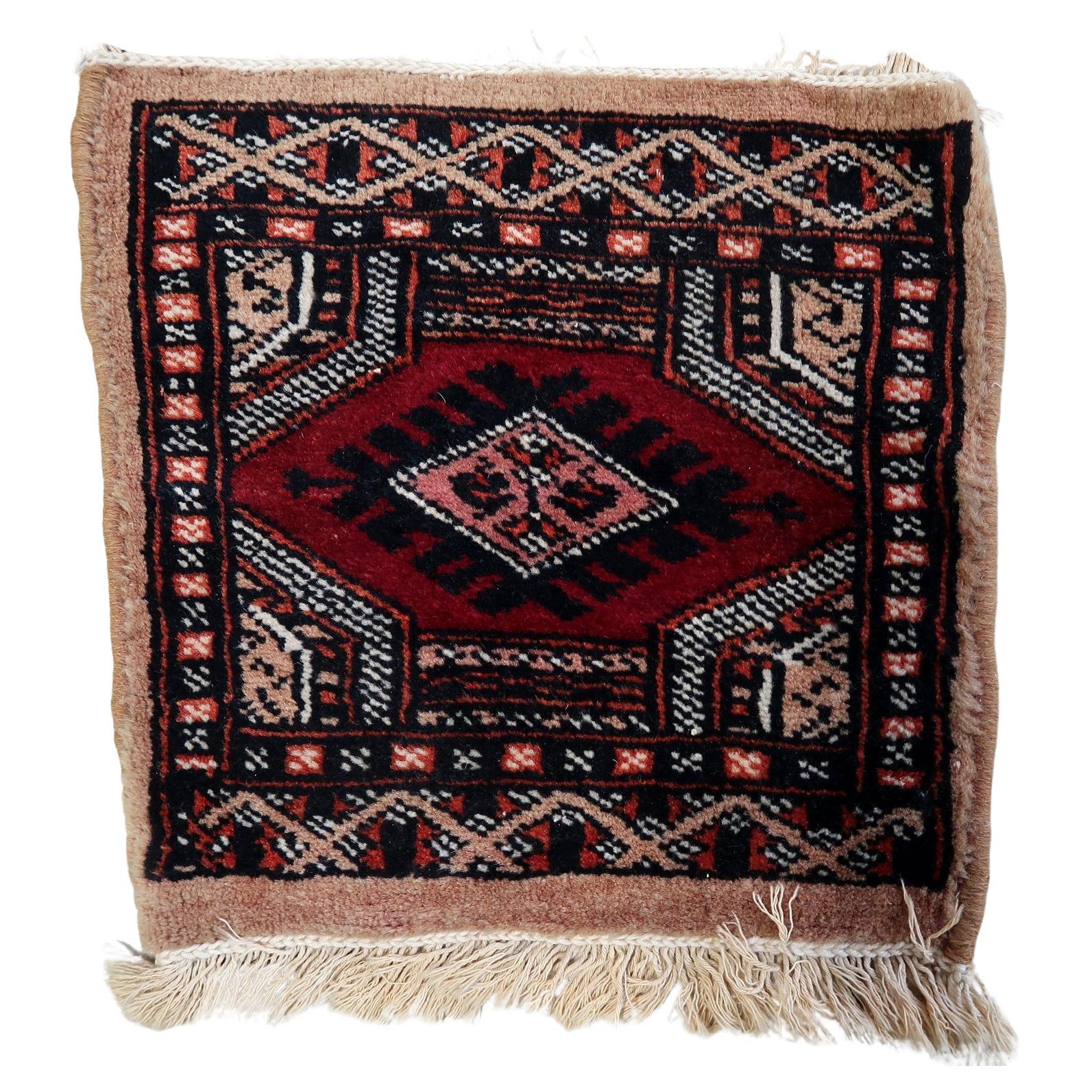 Handgefertigter uzbekischer Bukhara-Teppich im Vintage-Stil 1' x 1', 1930er Jahre - 1C1127