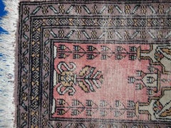 Handmade Vintage Uzbek Bukhara Rug, 1950s, 1C765