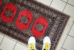 Handmade Vintage Uzbek Bukhara Rug, 1960s, 1C712