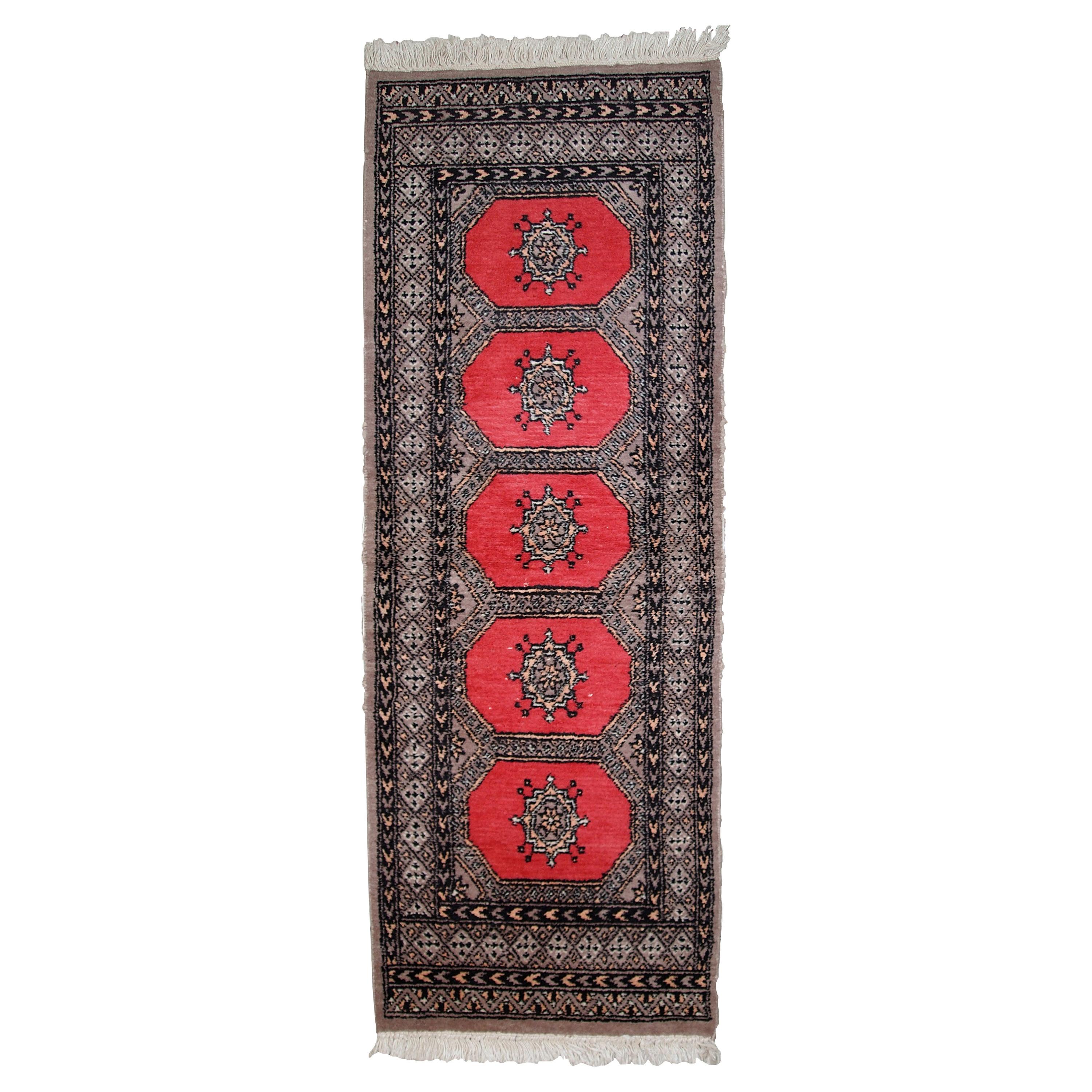 Handmade Vintage Uzbek Bukhara Rug, 1960s, 1C712 For Sale