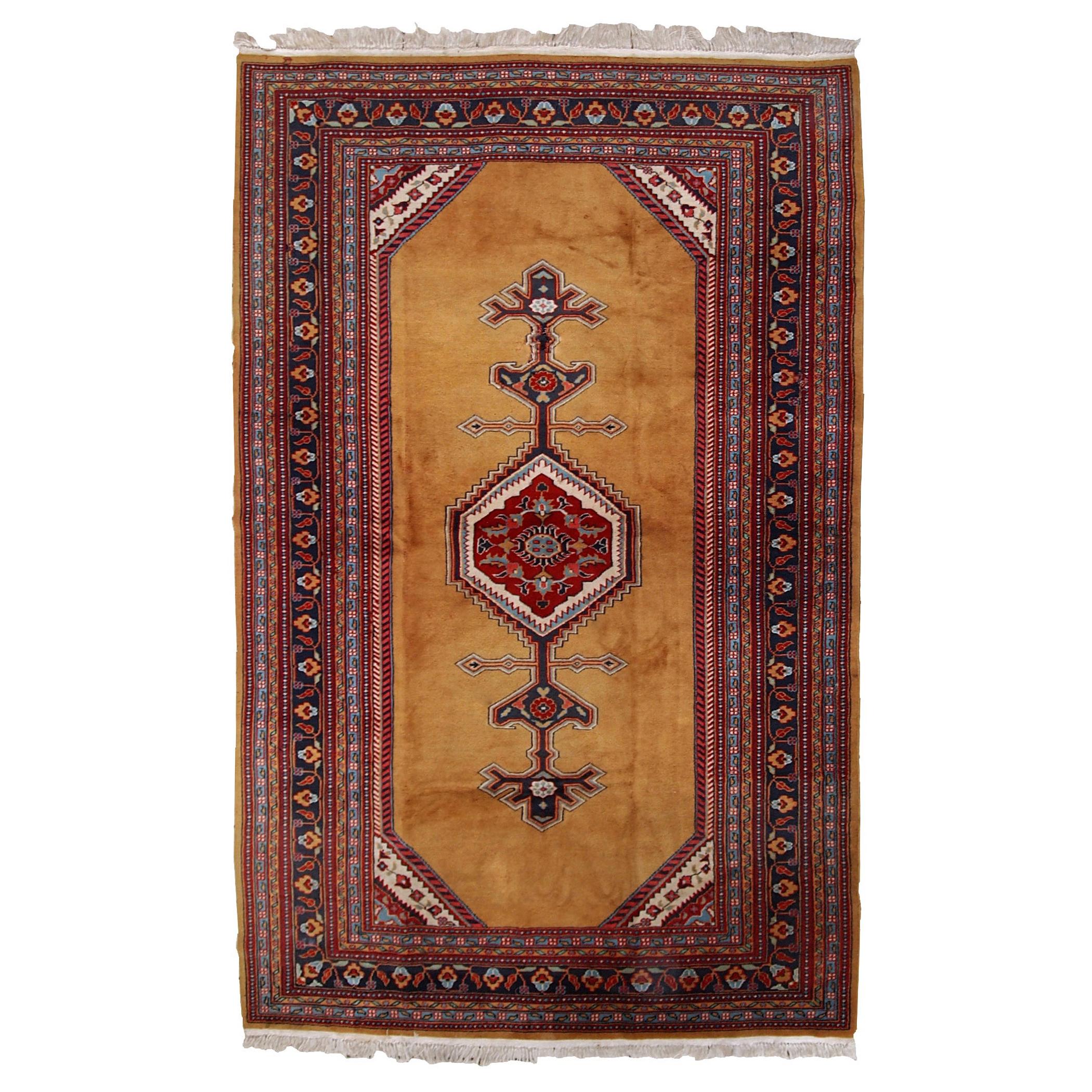 Handmade Vintage Uzbek Bukhara Rug, 1960s, 1С715