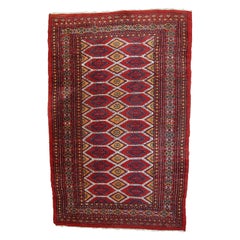 Handmade Retro Uzbek Bukhara Rug, 1960s, 1С726