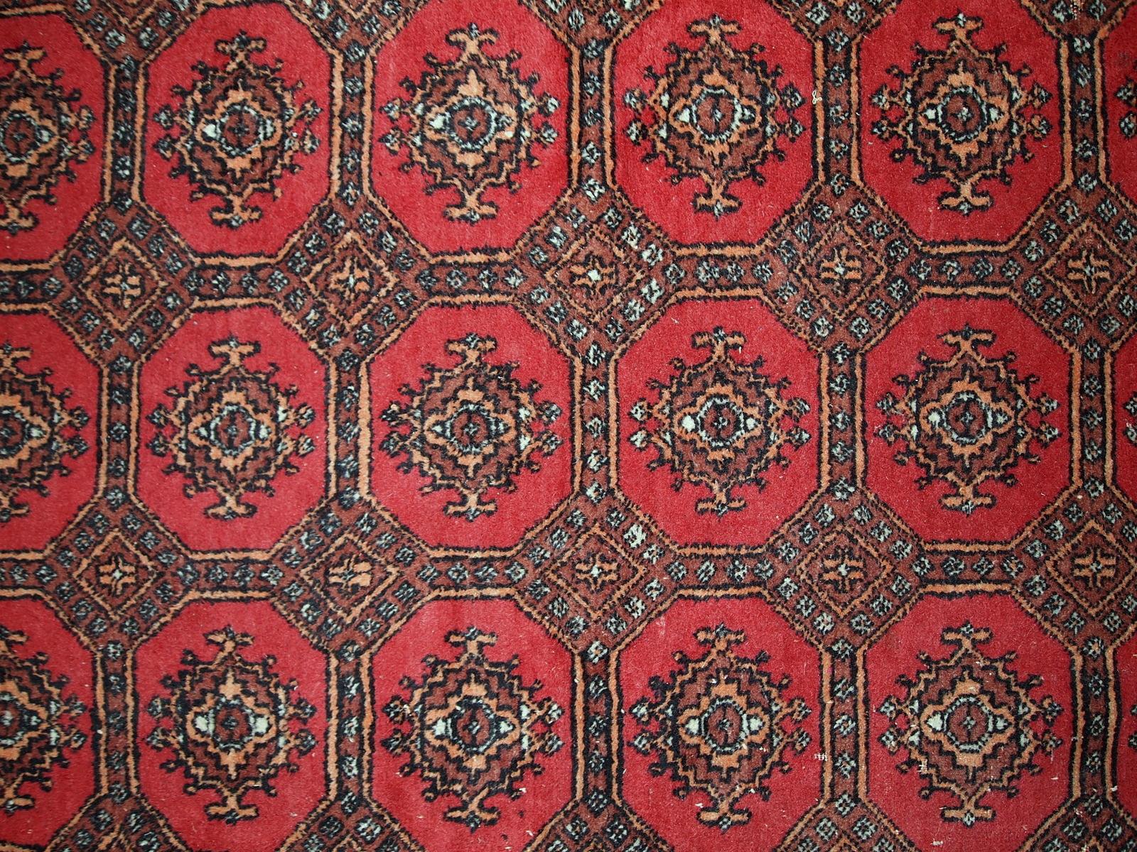 Handgefertigter usbekischer Buchara-Teppich, 1960er Jahre - 1C740 im Zustand „Gut“ im Angebot in Bordeaux, FR