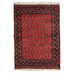 Tapis Bukhara ouzbek vintage fait à la main, années 1960 - 1C740