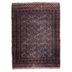 Handmade Vintage Uzbek Bukhara Rug, 1960s, 1C868