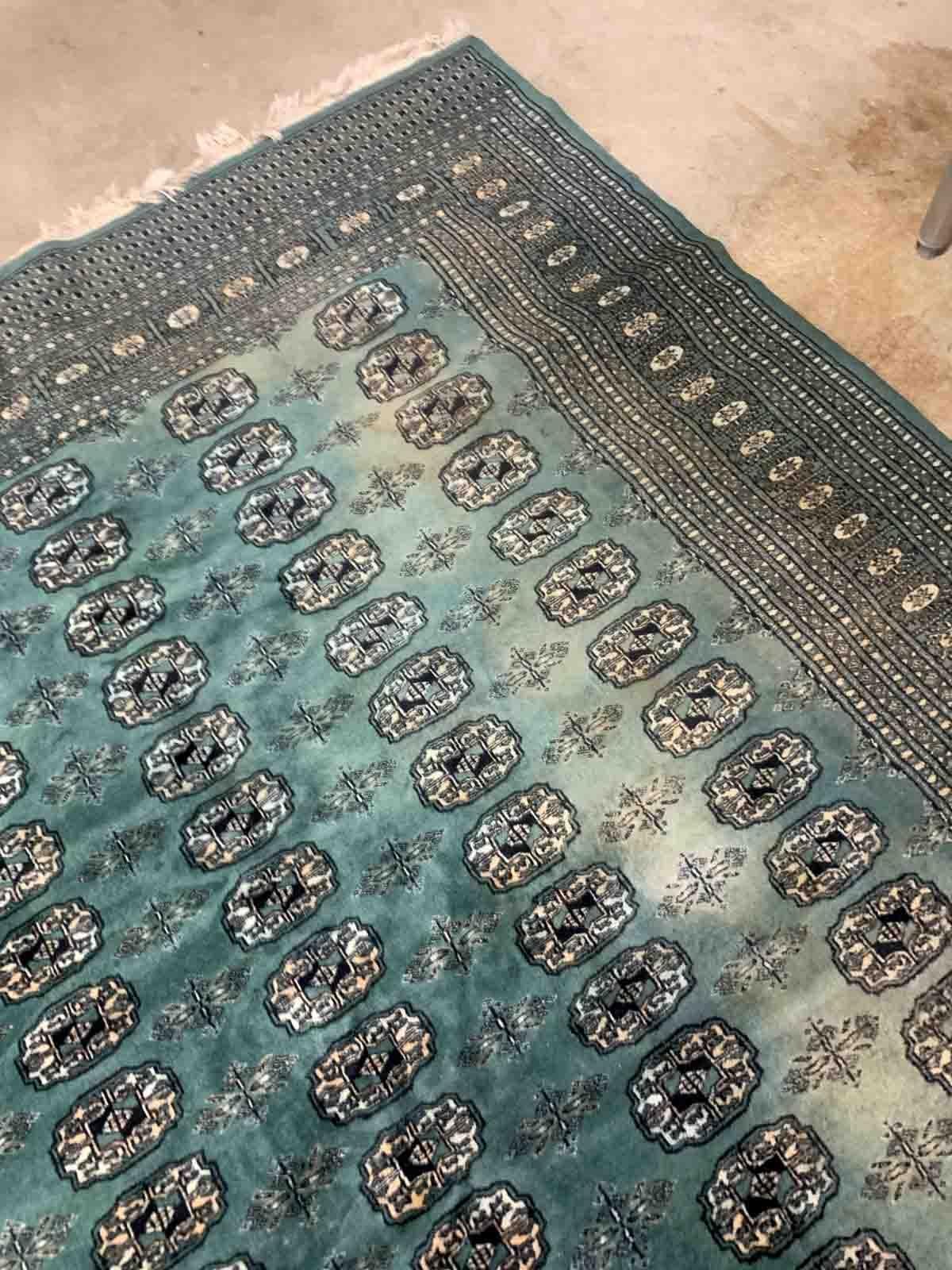 Wool Handmade Vintage Uzbek Bukhara Rug, 1970s, 1B893 For Sale
