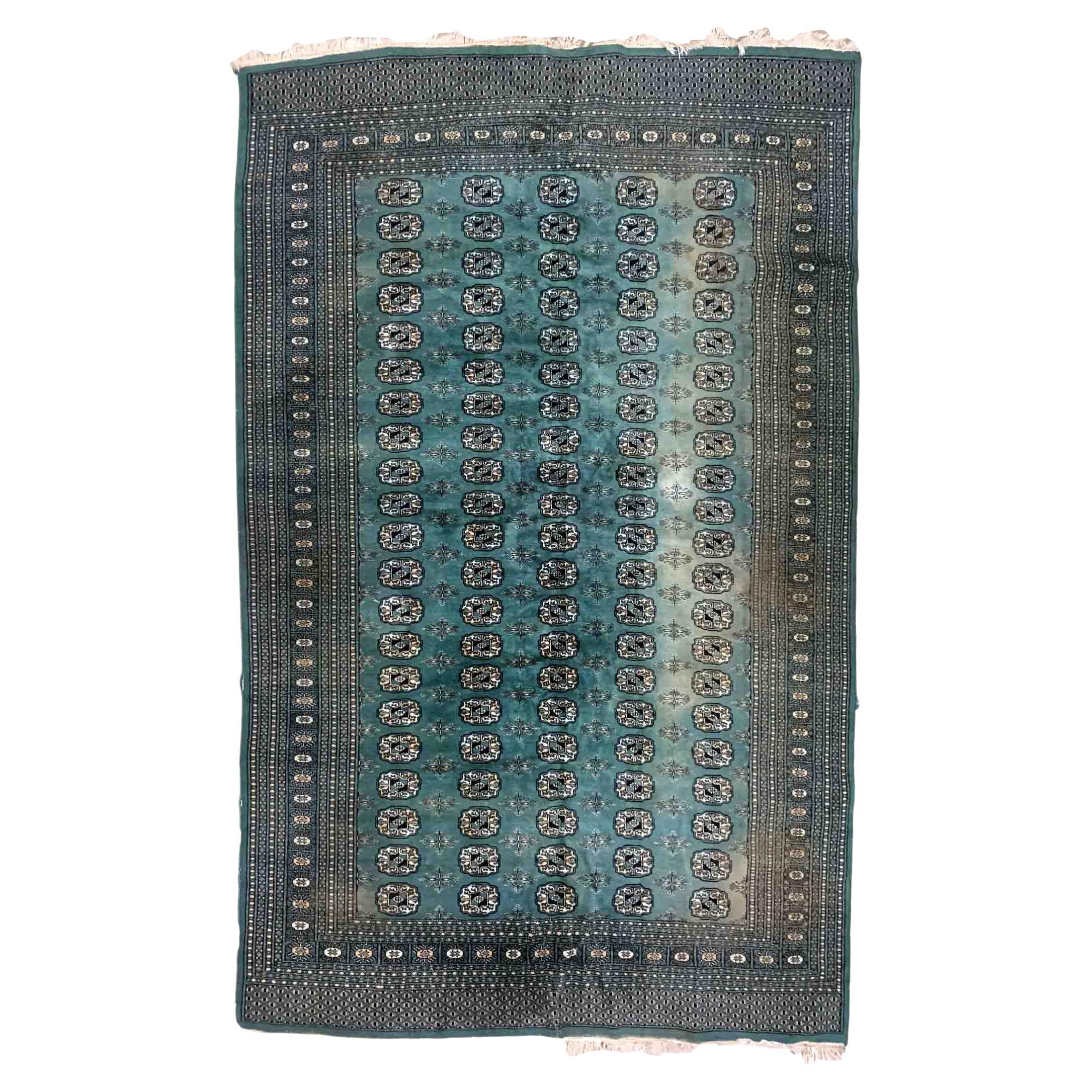 Handmade Vintage Uzbek Bukhara Rug, 1970s, 1B893 For Sale