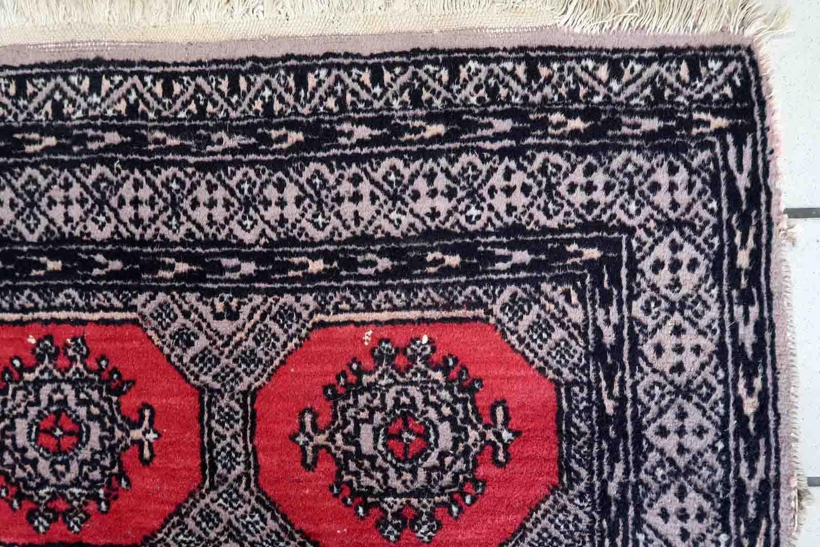 Handmade Vintage Uzbek Bukhara Rug, 1970s, 1Cc1009 For Sale 5